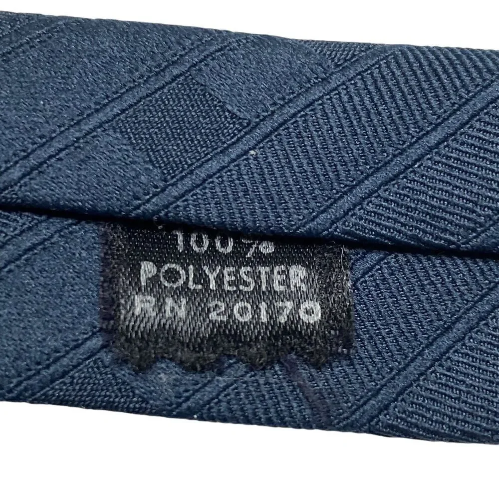 Velduci Men's Tie Necktie Tone on Tone Blue Stripe Polyester Classic Office